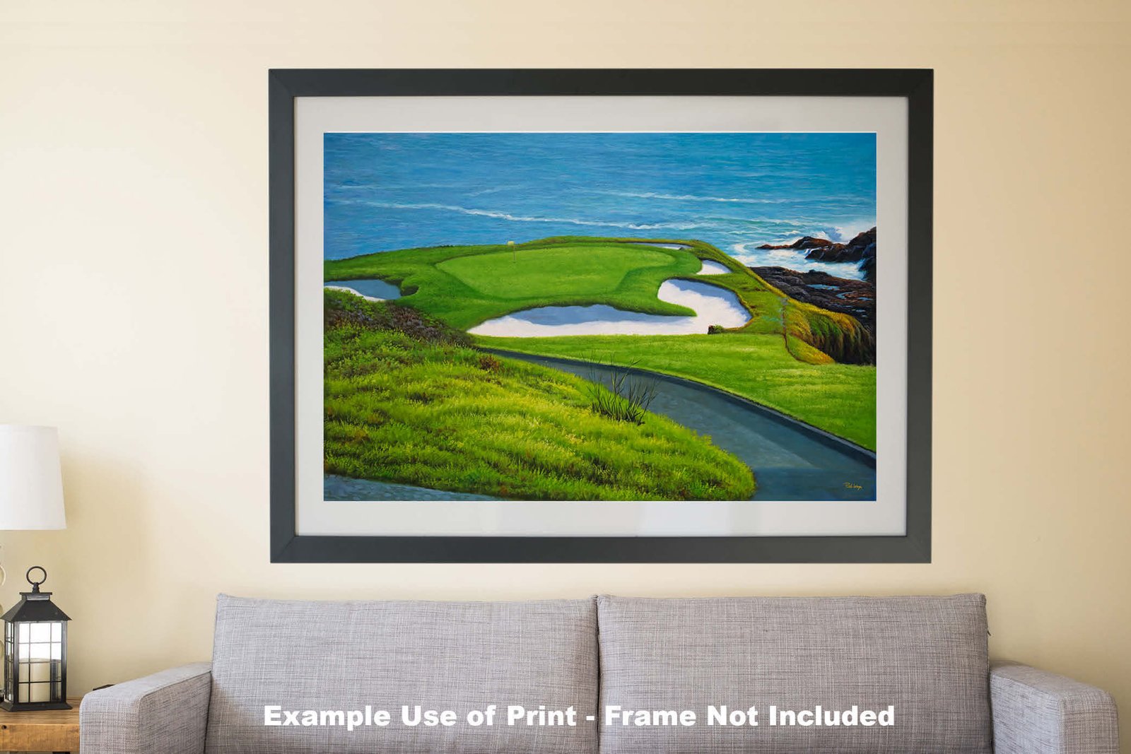 Golf Course 7th Hole 7 Pebble Beach Golf Links Golf Club ATT Pro Am PGA Tournament Oil Painting Wall Art Print PblBch7RiOil15 10