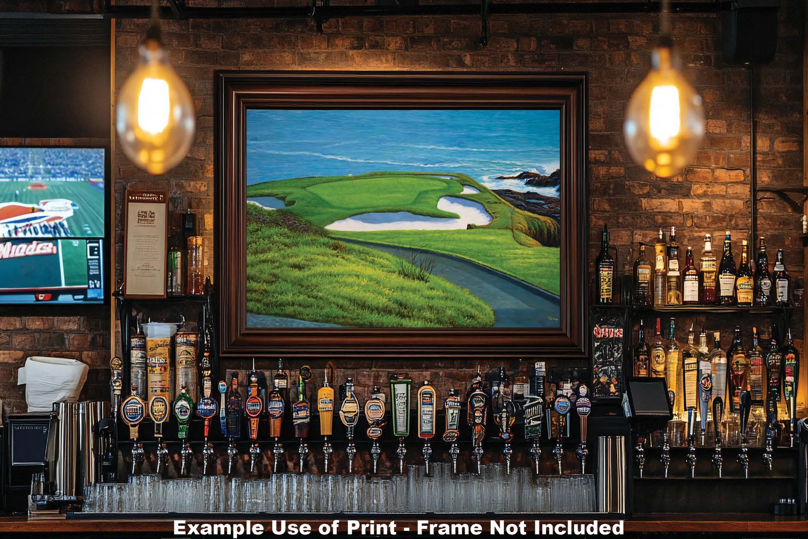 Golf Course 7th Hole 7 Pebble Beach Golf Links Golf Club ATT Pro Am PGA Tournament Oil Painting Wall Art Print PblBch7RiOil15 20