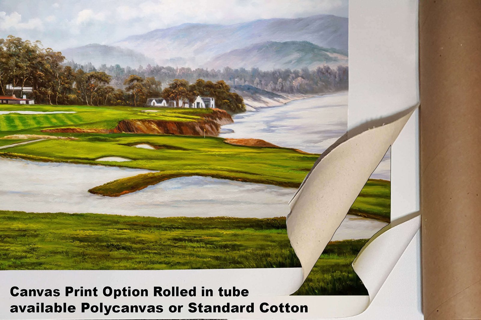 Golf Course 9th Hole 9 Pebble Beach Golf Links Golf Club ATT Pro Am PGA Tournament Oil Painting Wall Art Print PblBch9RiOil15 4