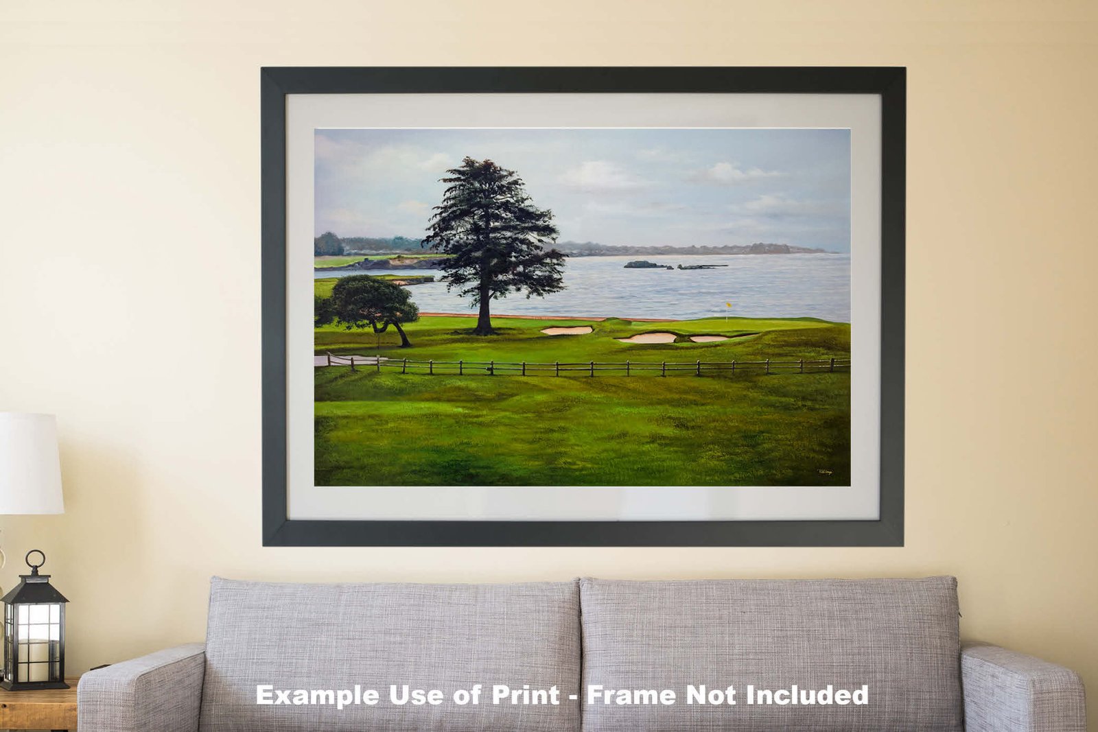 Golf Course Pebble Beach Golf Links ATT Pro Am PGA Tournament 18th Hole 18 Golf Club Oil Painting Wall Art Print PblBch18RiOil19 10
