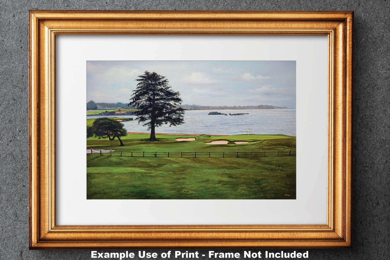 Golf Course Pebble Beach Golf Links ATT Pro Am PGA Tournament 18th Hole 18 Golf Club Oil Painting Wall Art Print PblBch18RiOil19 28