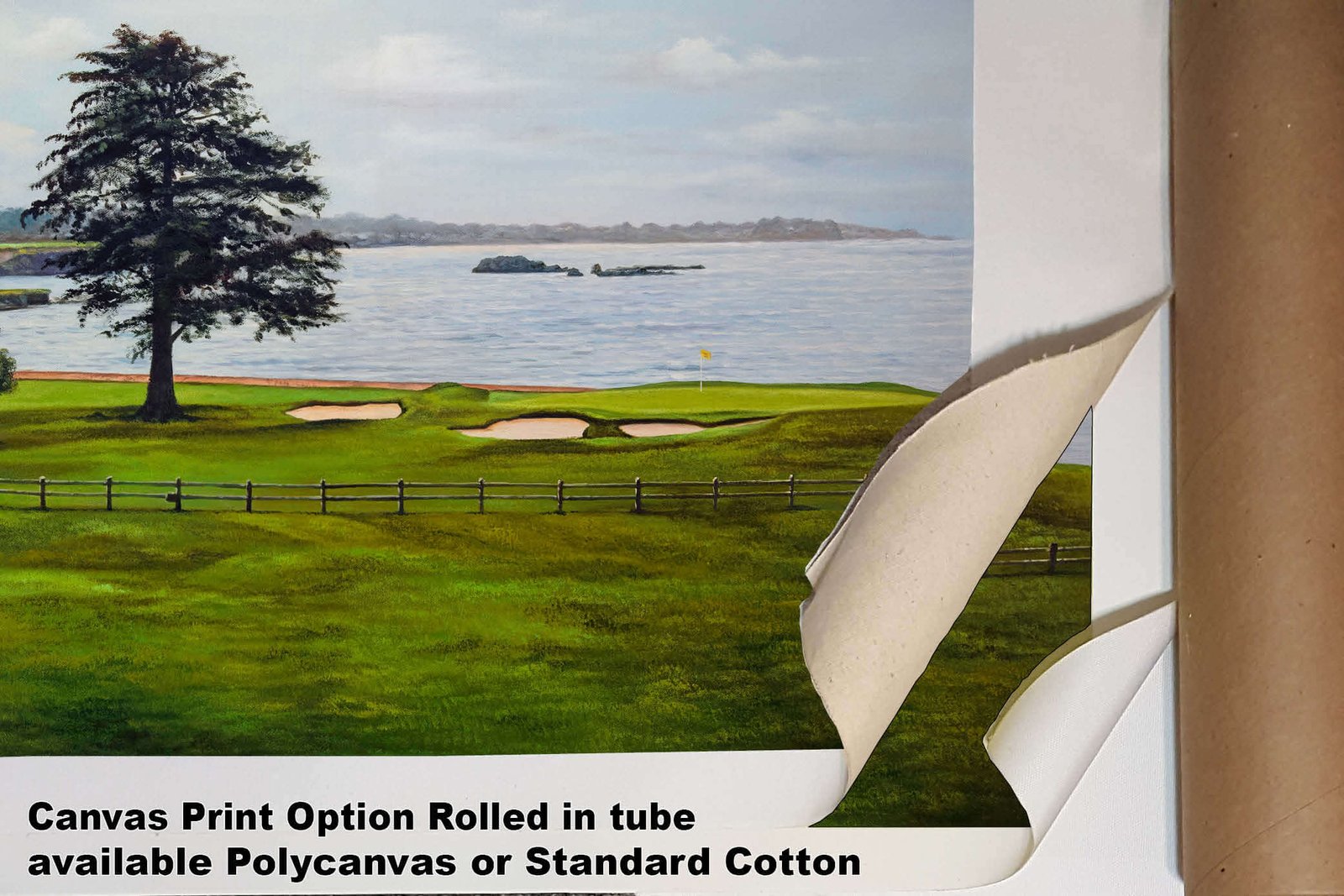 Golf Course Pebble Beach Golf Links ATT Pro Am PGA Tournament 18th Hole 18 Golf Club Oil Painting Wall Art Print PblBch18RiOil19 4