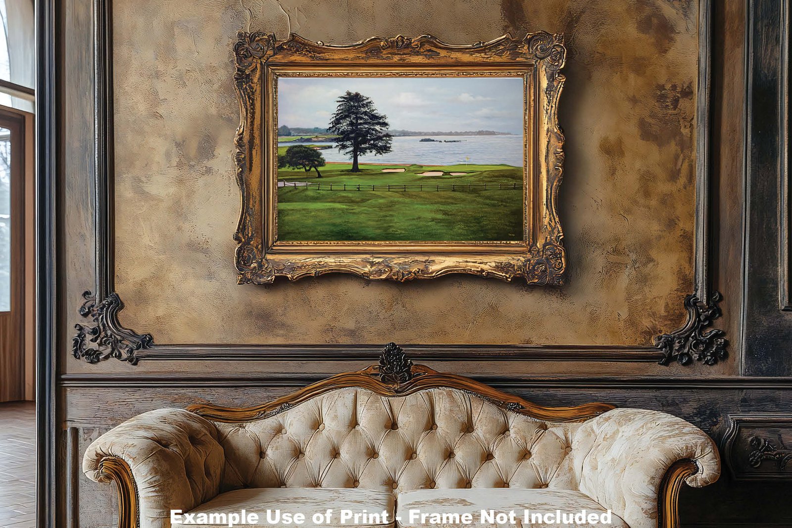 Golf Course Pebble Beach Golf Links ATT Pro Am PGA Tournament 18th Hole 18 Golf Club Oil Painting Wall Art Print PblBch18RiOil19 7
