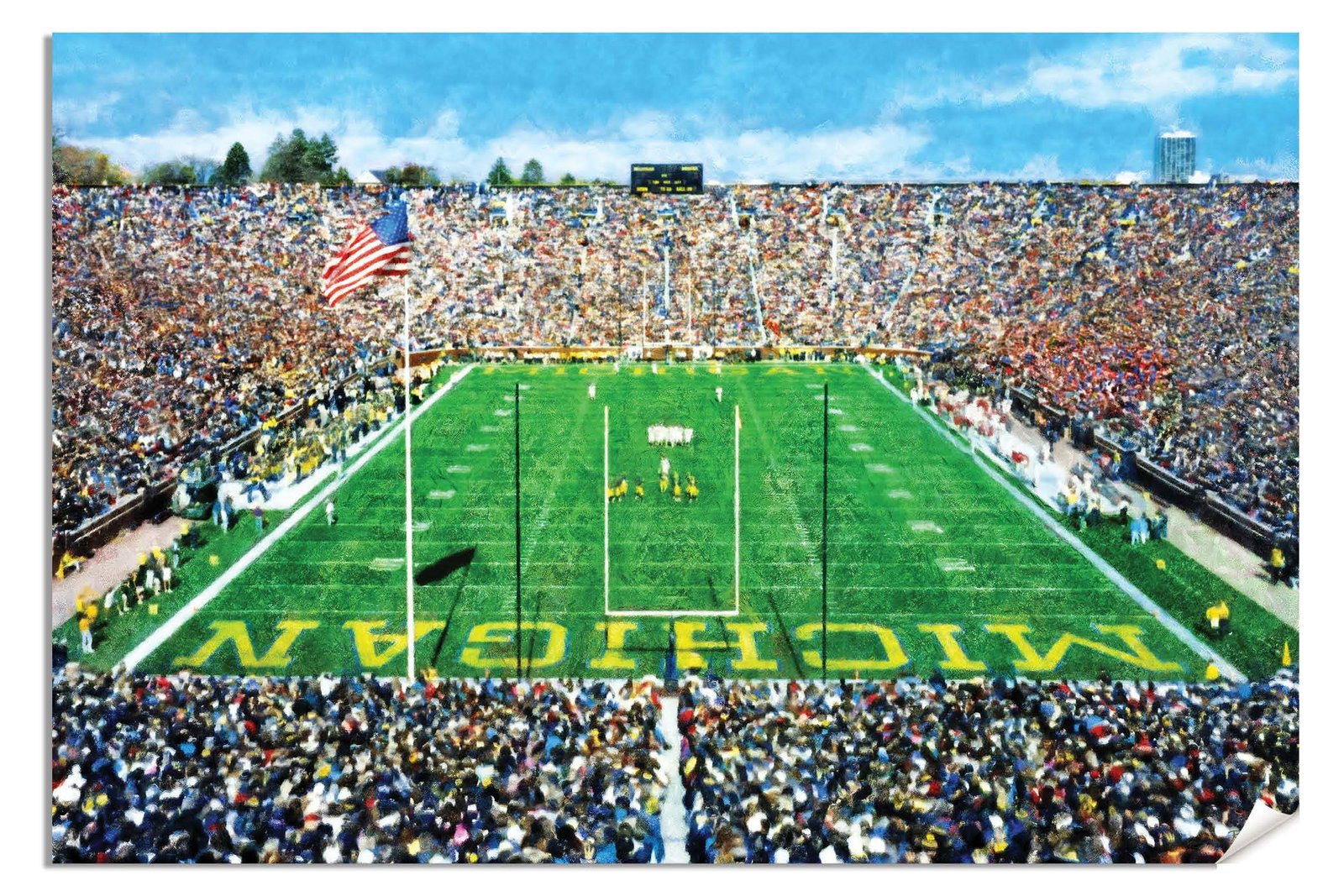 Michigan Stadium poster painting print Ann Arbor Wolverines Football Stadium College NCAA The Big House artwork MichWlv1MC1