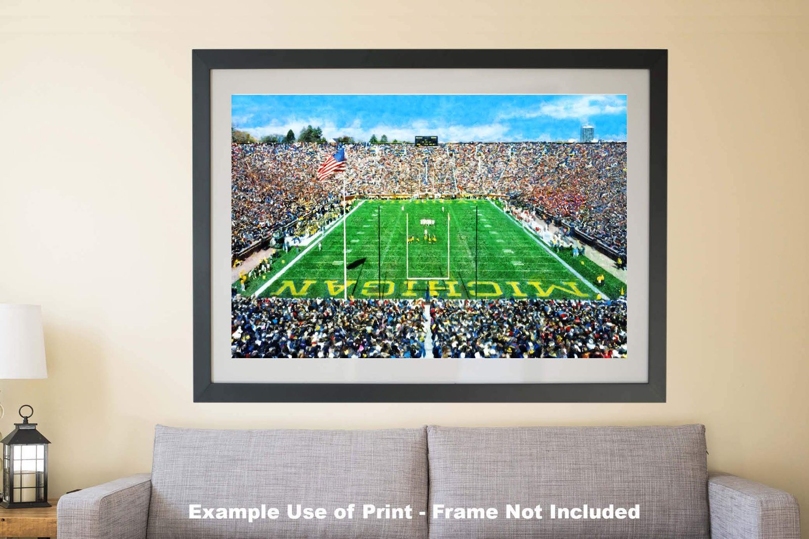 Michigan Stadium poster painting print Ann Arbor Wolverines Football Stadium College NCAA The Big House artwork MichWlv1MC1 10