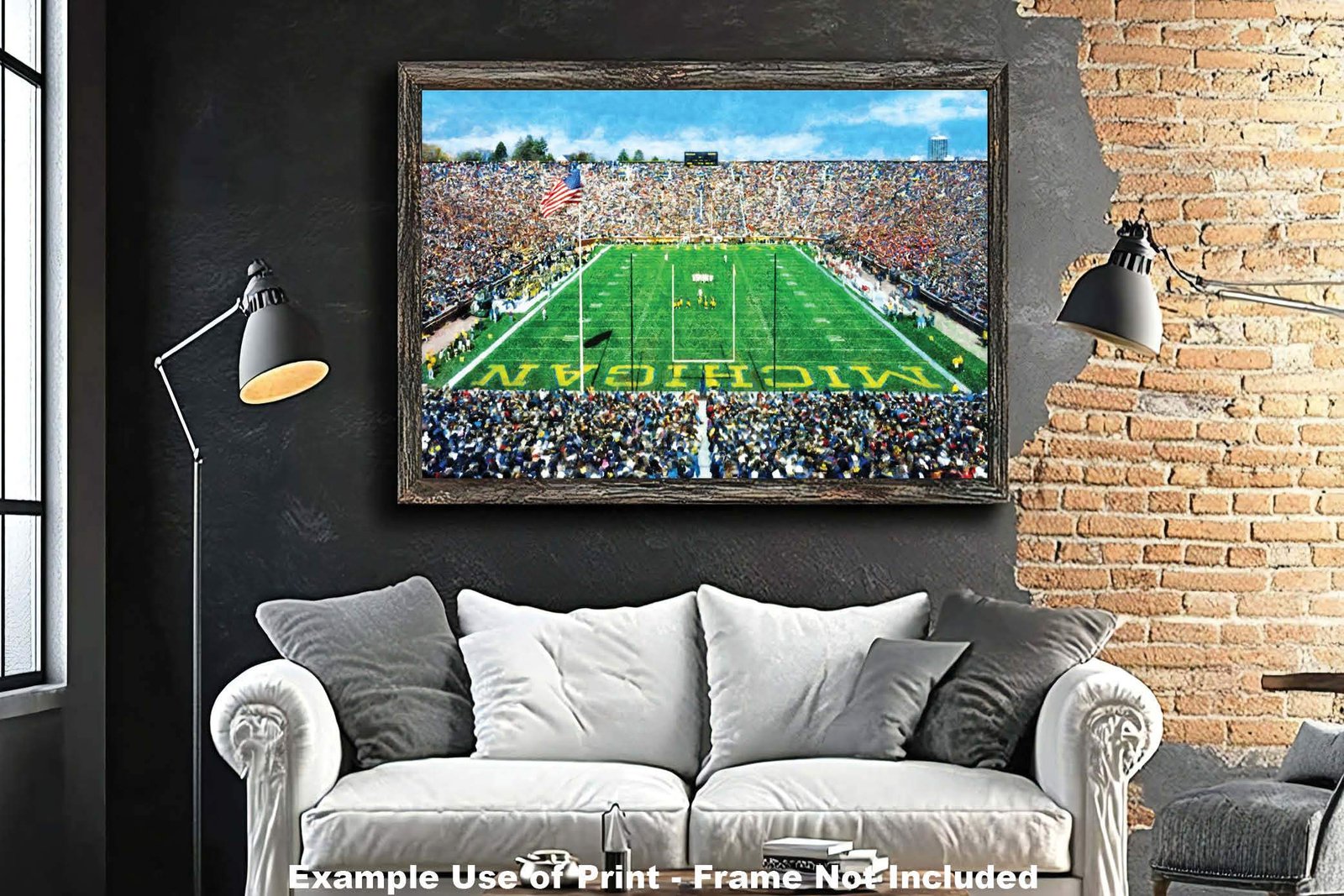 Michigan Stadium poster painting print Ann Arbor Wolverines Football Stadium College NCAA The Big House artwork MichWlv1MC1 13