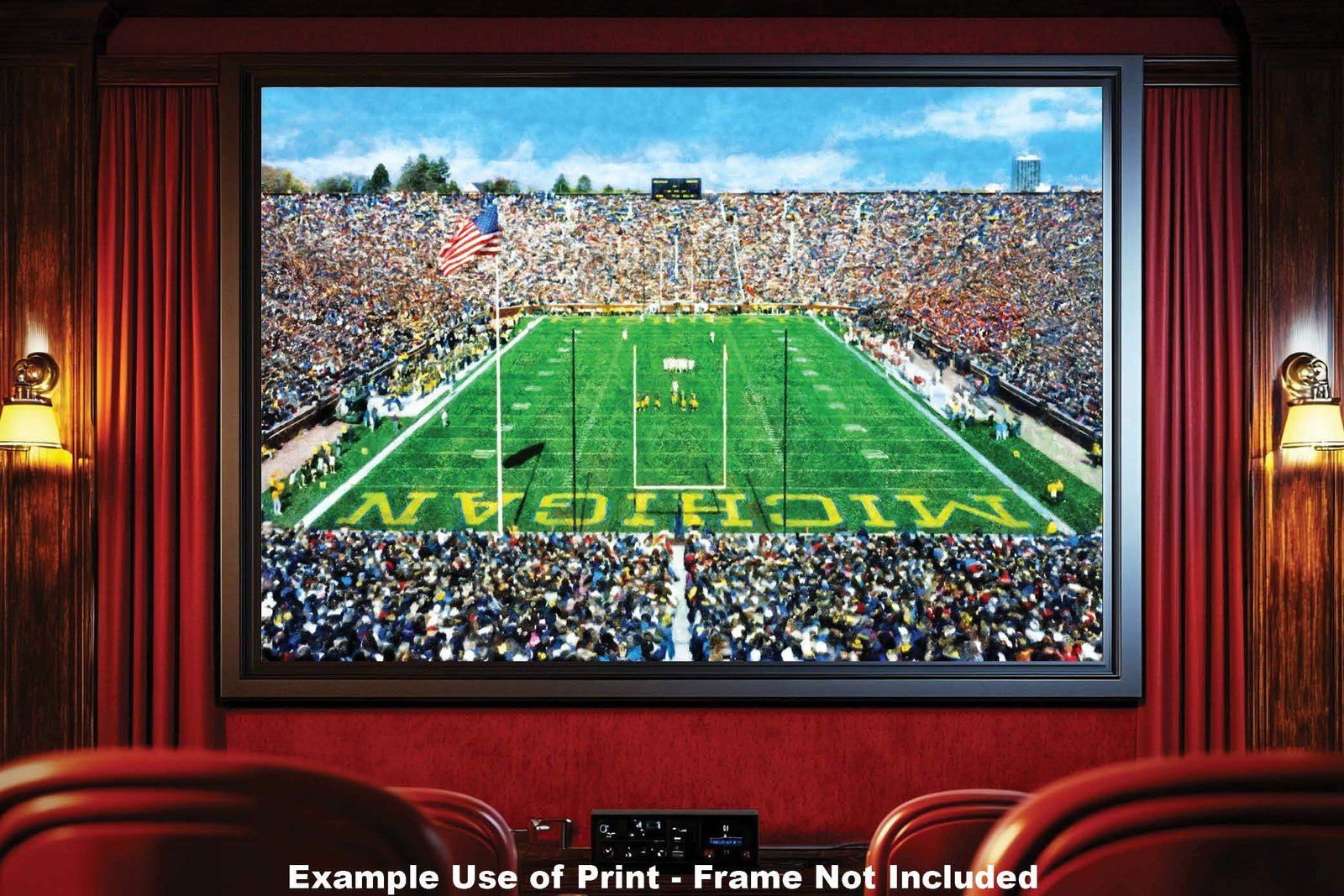 Michigan Stadium poster painting print Ann Arbor Wolverines Football Stadium College NCAA The Big House artwork MichWlv1MC1 14