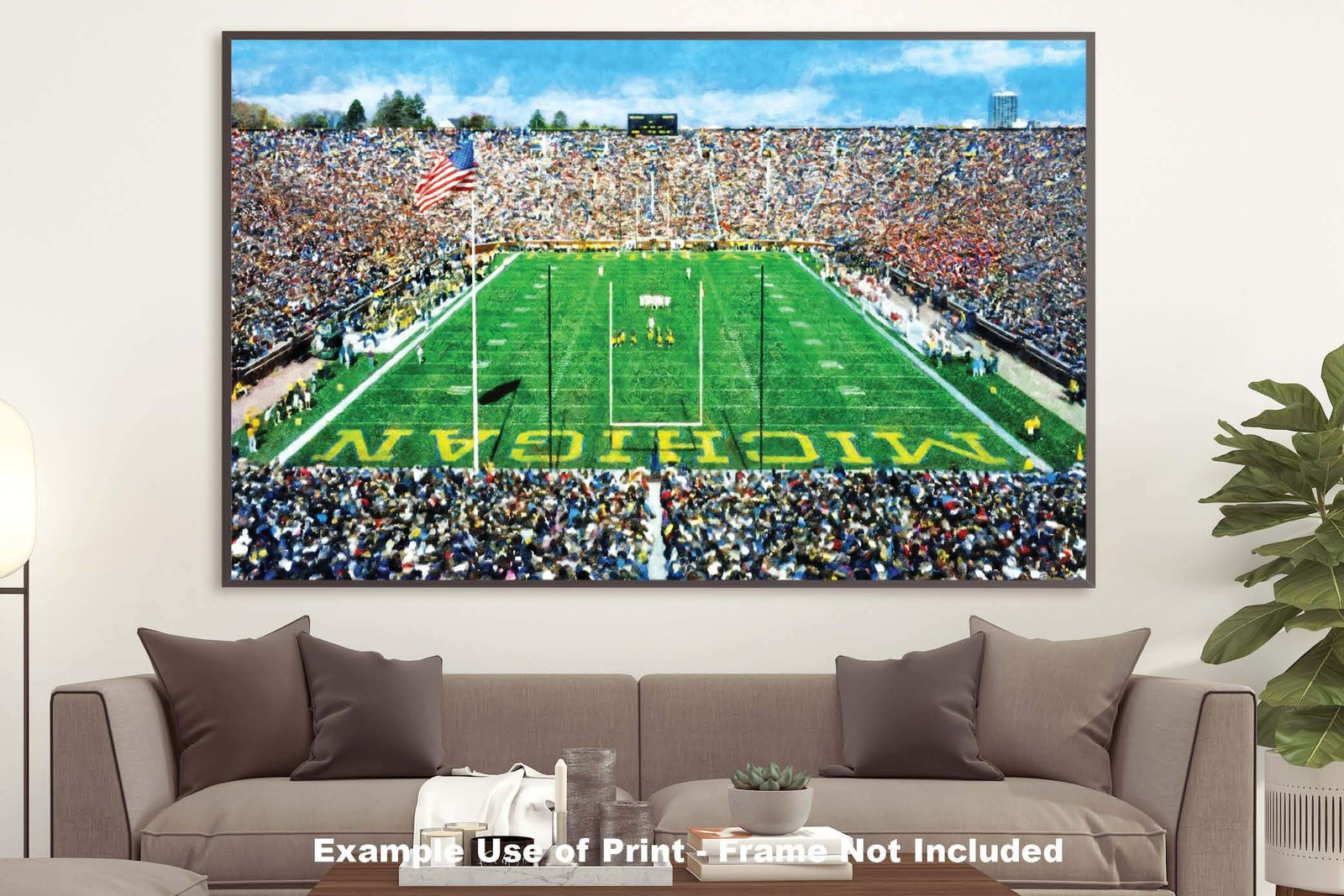 Michigan Stadium poster painting print Ann Arbor Wolverines Football Stadium College NCAA The Big House artwork MichWlv1MC1 16