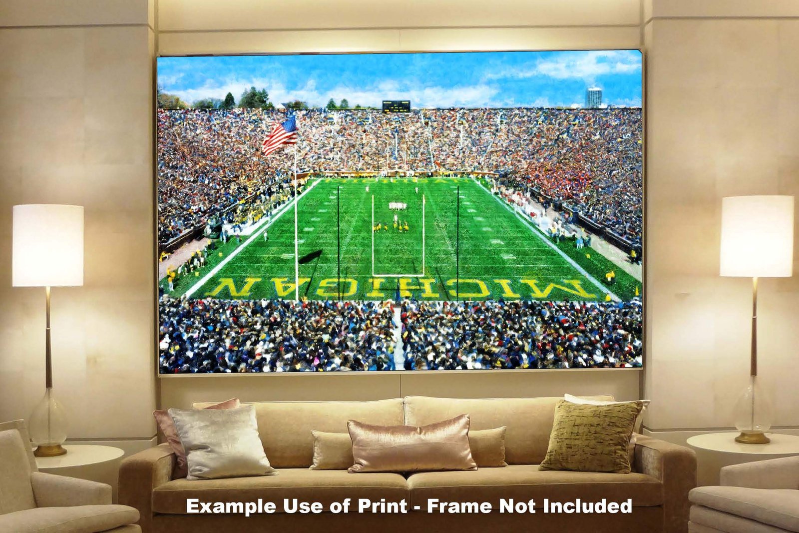 Michigan Stadium poster painting print Ann Arbor Wolverines Football Stadium College NCAA The Big House artwork MichWlv1MC1 17