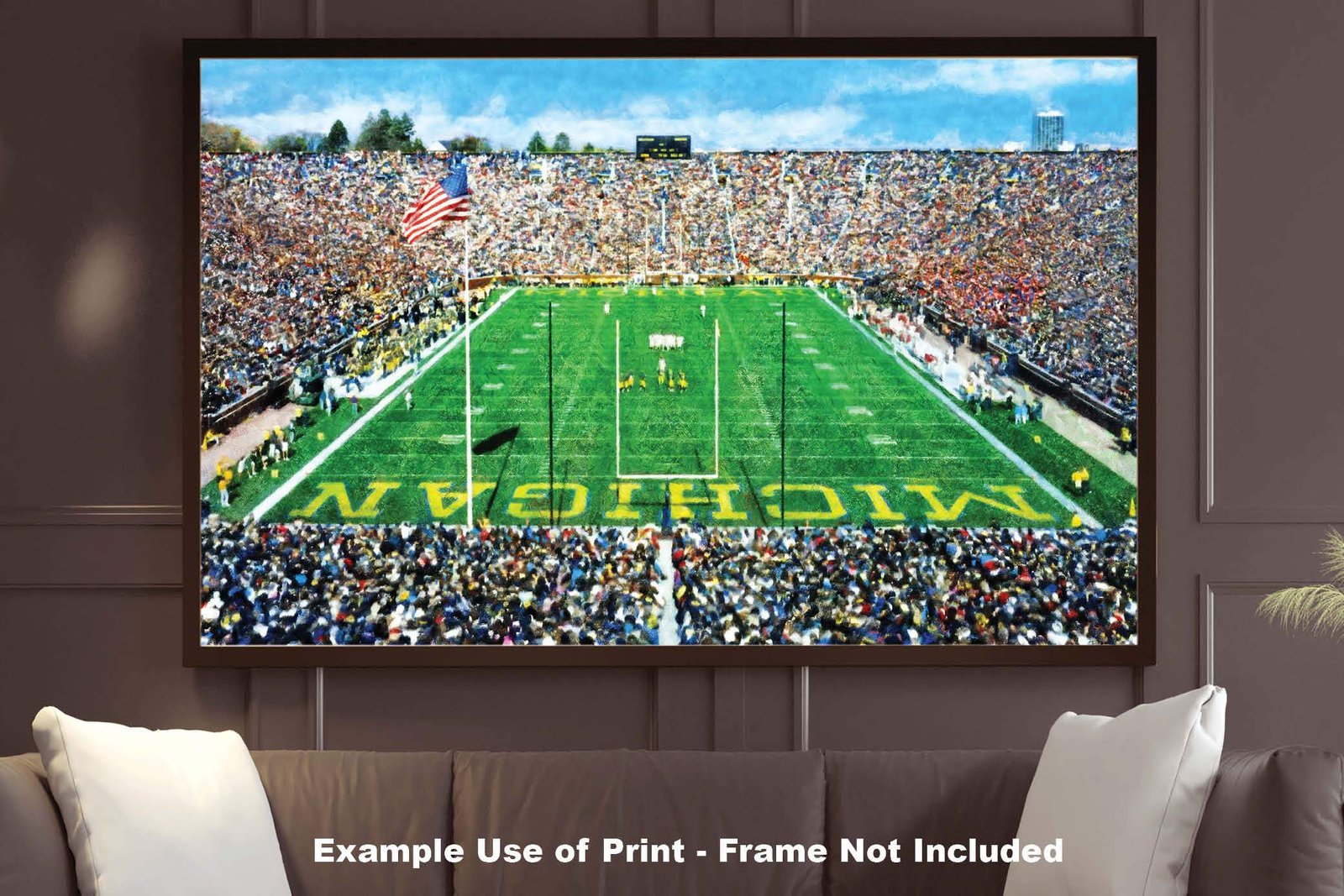 Michigan Stadium poster painting print Ann Arbor Wolverines Football Stadium College NCAA The Big House artwork MichWlv1MC1 18