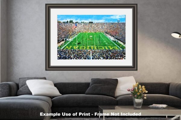 Michigan Stadium poster painting print Ann Arbor Wolverines Football Stadium College NCAA The Big House artwork MichWlv1MC1 19