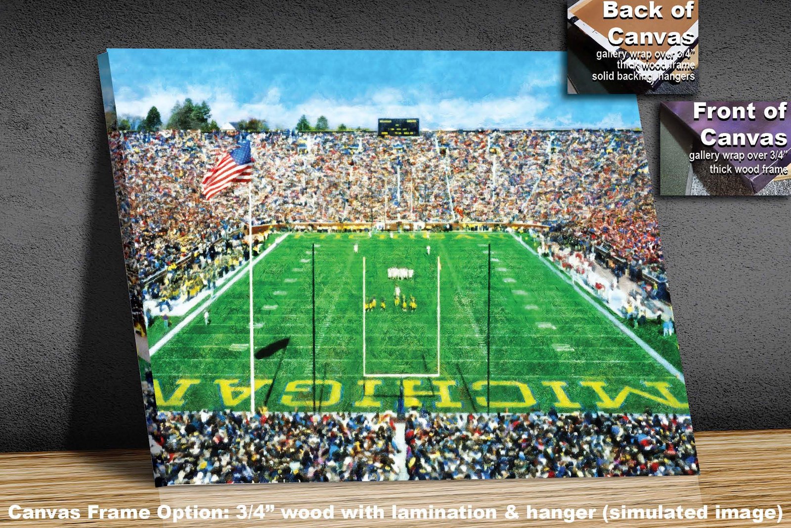 Michigan Stadium poster painting print Ann Arbor Wolverines Football Stadium College NCAA The Big House artwork MichWlv1MC1 2