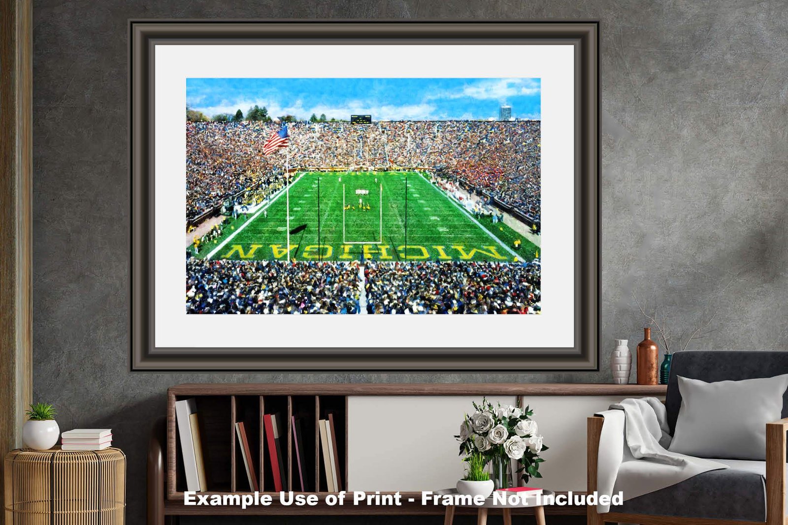 Michigan Stadium poster painting print Ann Arbor Wolverines Football Stadium College NCAA The Big House artwork MichWlv1MC1 20