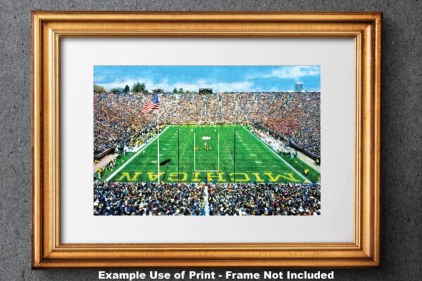 Michigan Stadium poster painting print Ann Arbor Wolverines Football Stadium College NCAA The Big House artwork MichWlv1MC1 21