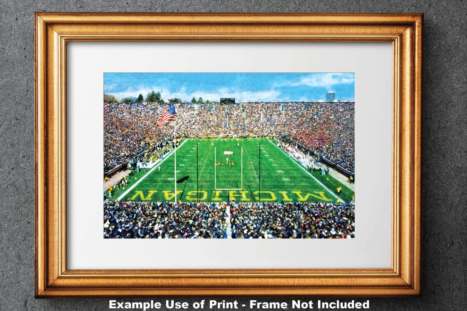 Michigan Stadium poster painting print Ann Arbor Wolverines Football Stadium College NCAA The Big House artwork MichWlv1MC1 21