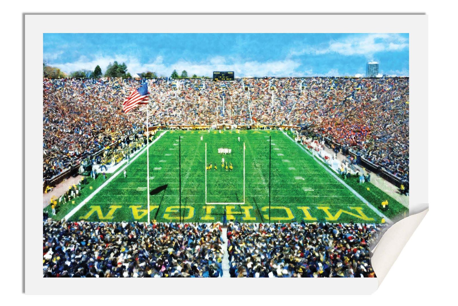 Michigan Stadium poster painting print Ann Arbor Wolverines Football Stadium College NCAA The Big House artwork MichWlv1MC1 30
