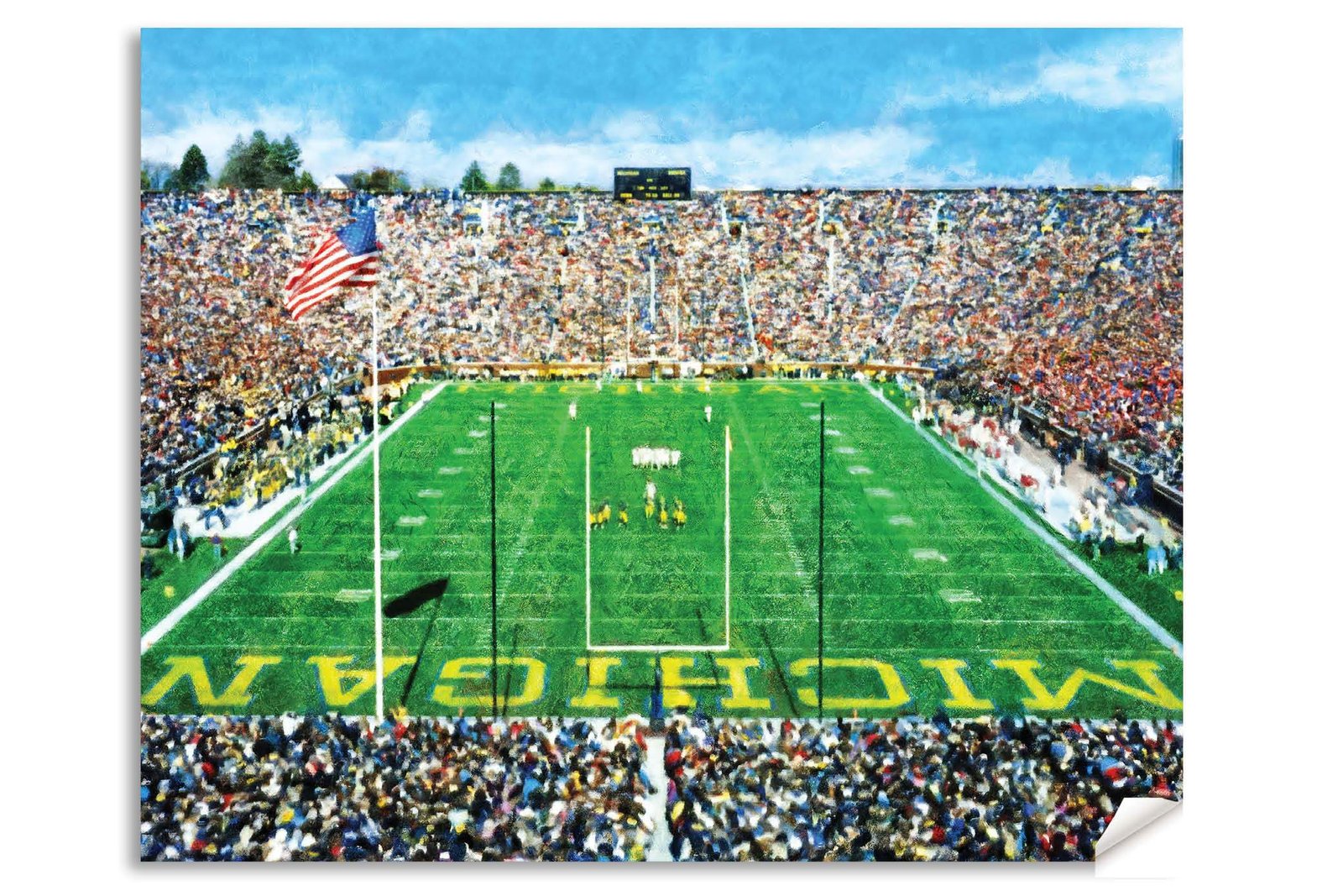 Michigan Stadium poster painting print Ann Arbor Wolverines Football Stadium College NCAA The Big House artwork MichWlv1MC1 31