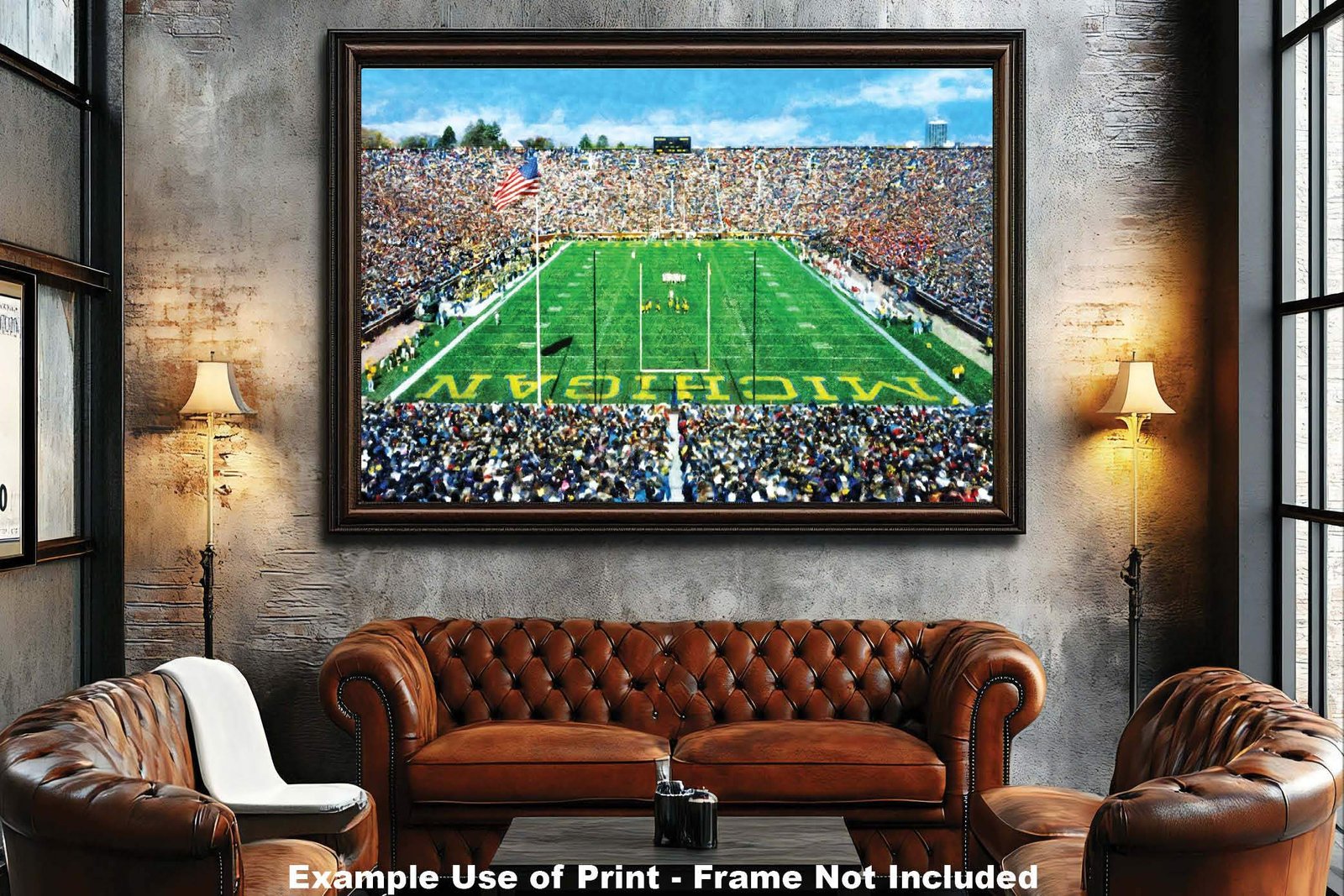 Michigan Stadium poster painting print Ann Arbor Wolverines Football Stadium College NCAA The Big House artwork MichWlv1MC1 5