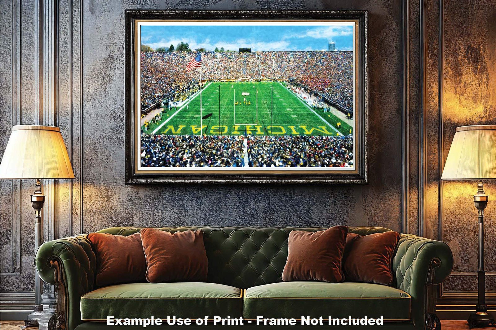 Michigan Stadium poster painting print Ann Arbor Wolverines Football Stadium College NCAA The Big House artwork MichWlv1MC1 6