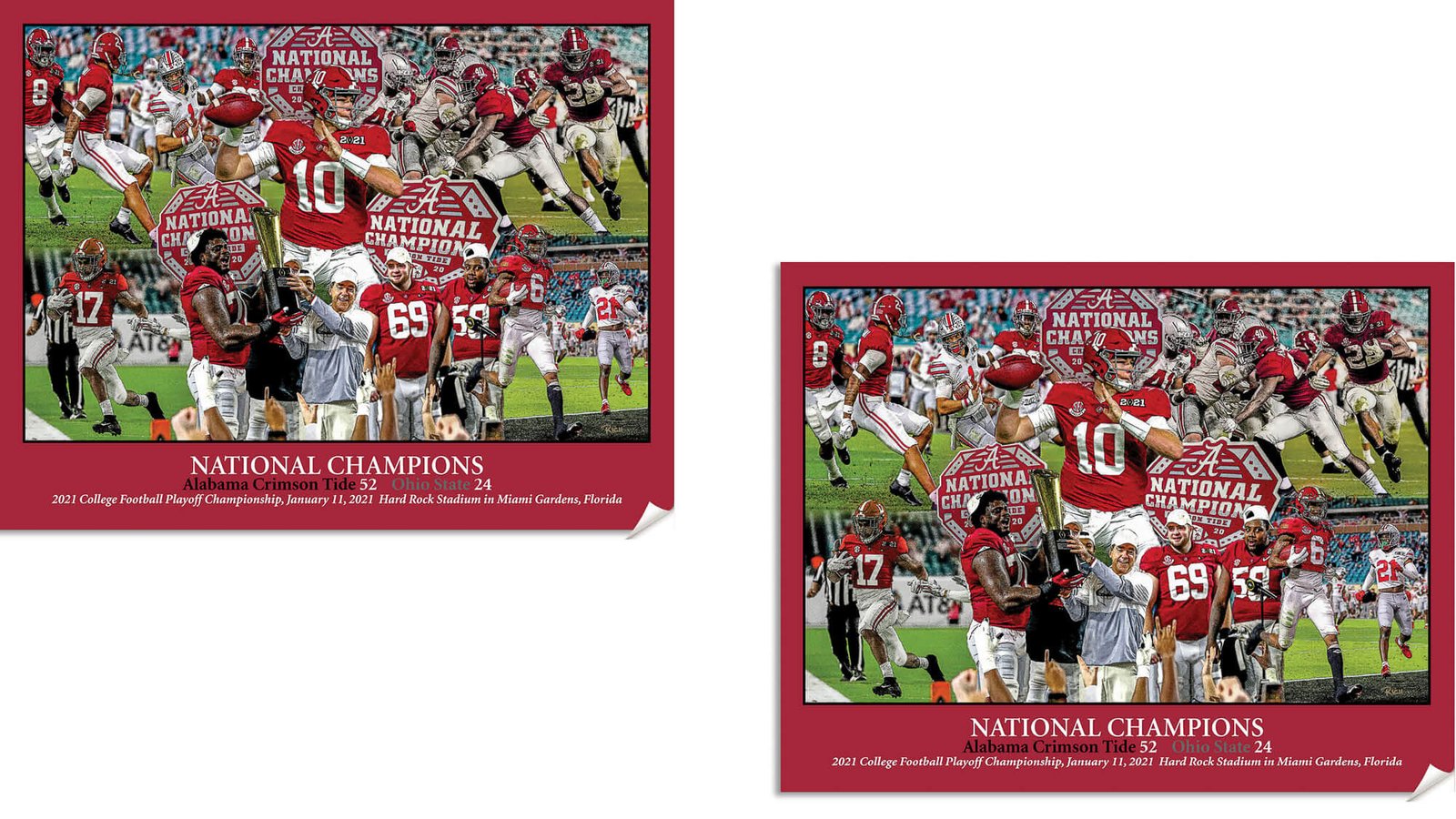 National Champions Alabama Crimson Tide Nick Saban wall art 2021 artwork NCAA College Football painting print canvas prints AlaTdeNC1wc5 24