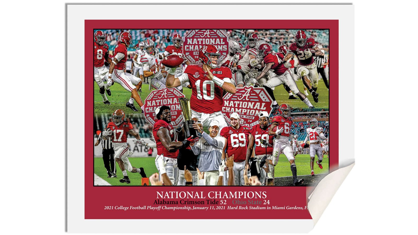 National Champions Alabama Crimson Tide Nick Saban wall art 2021 artwork NCAA College Football painting print canvas prints AlaTdeNC1wc5 27
