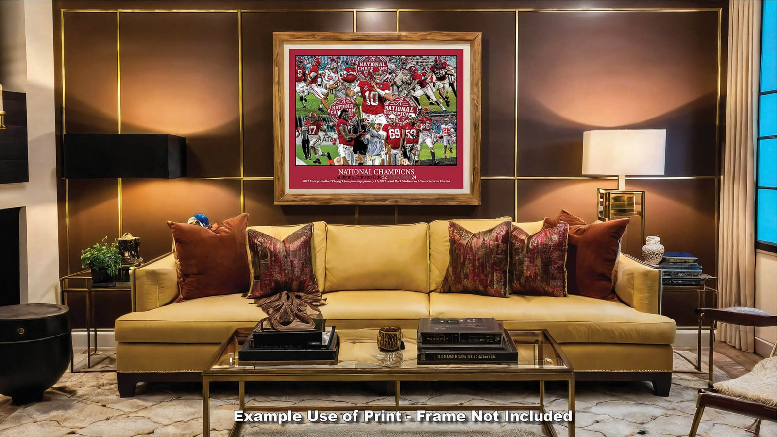 National Champions Alabama Crimson Tide Nick Saban wall art 2021 artwork NCAA College Football painting print canvas prints AlaTdeNC1wc5 30