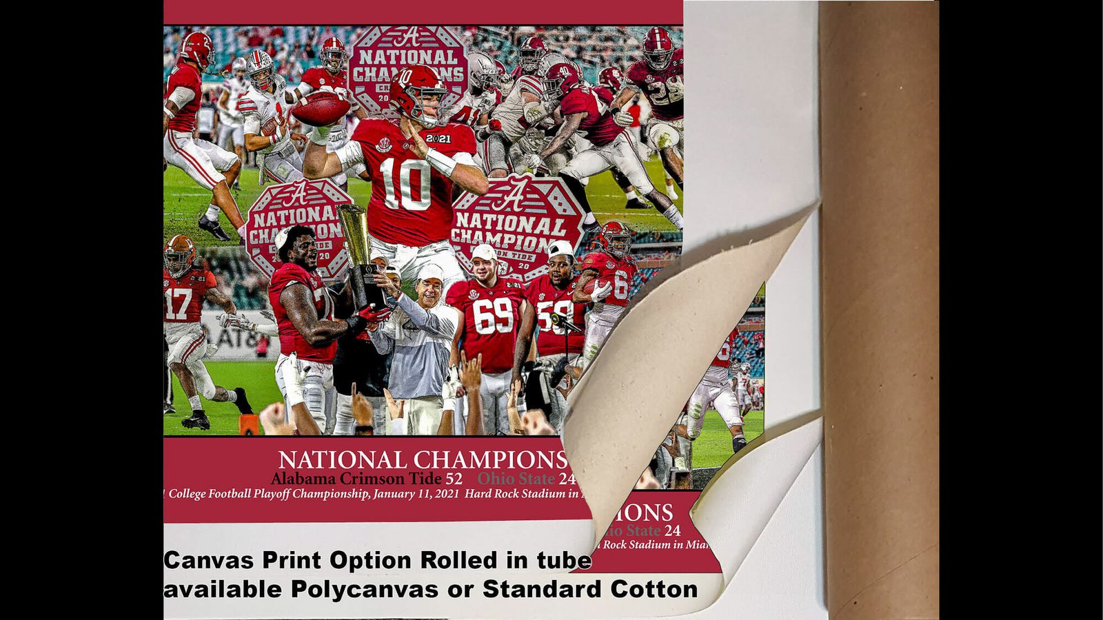 National Champions Alabama Crimson Tide Nick Saban wall art 2021 artwork NCAA College Football painting print canvas prints AlaTdeNC1wc5 5