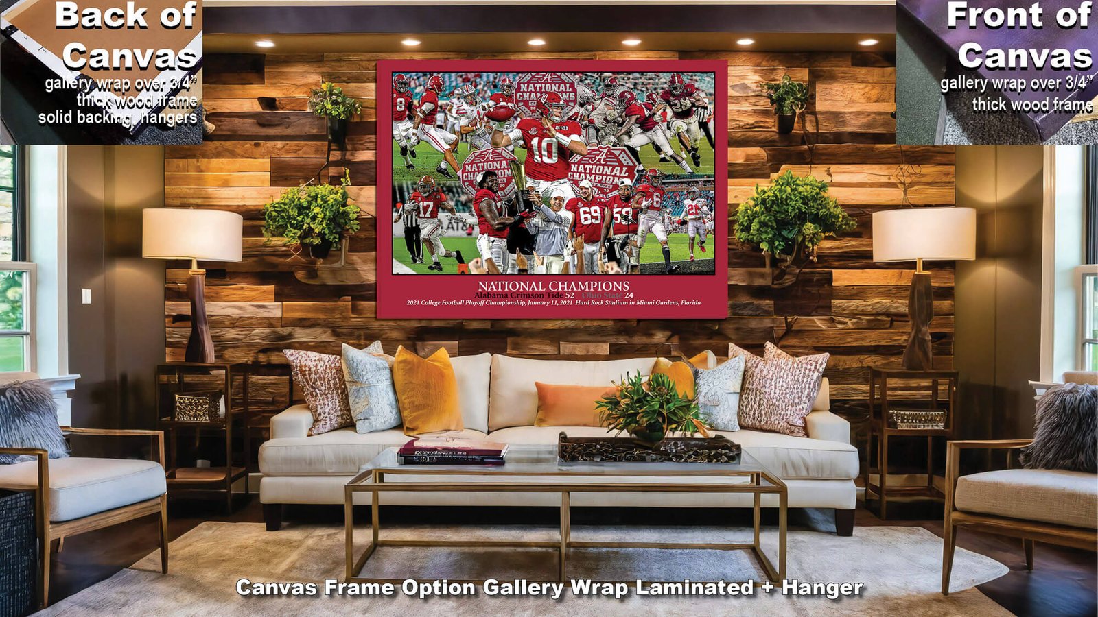 National Champions Alabama Crimson Tide Nick Saban wall art 2021 artwork NCAA College Football painting print canvas prints AlaTdeNC1wc5 6