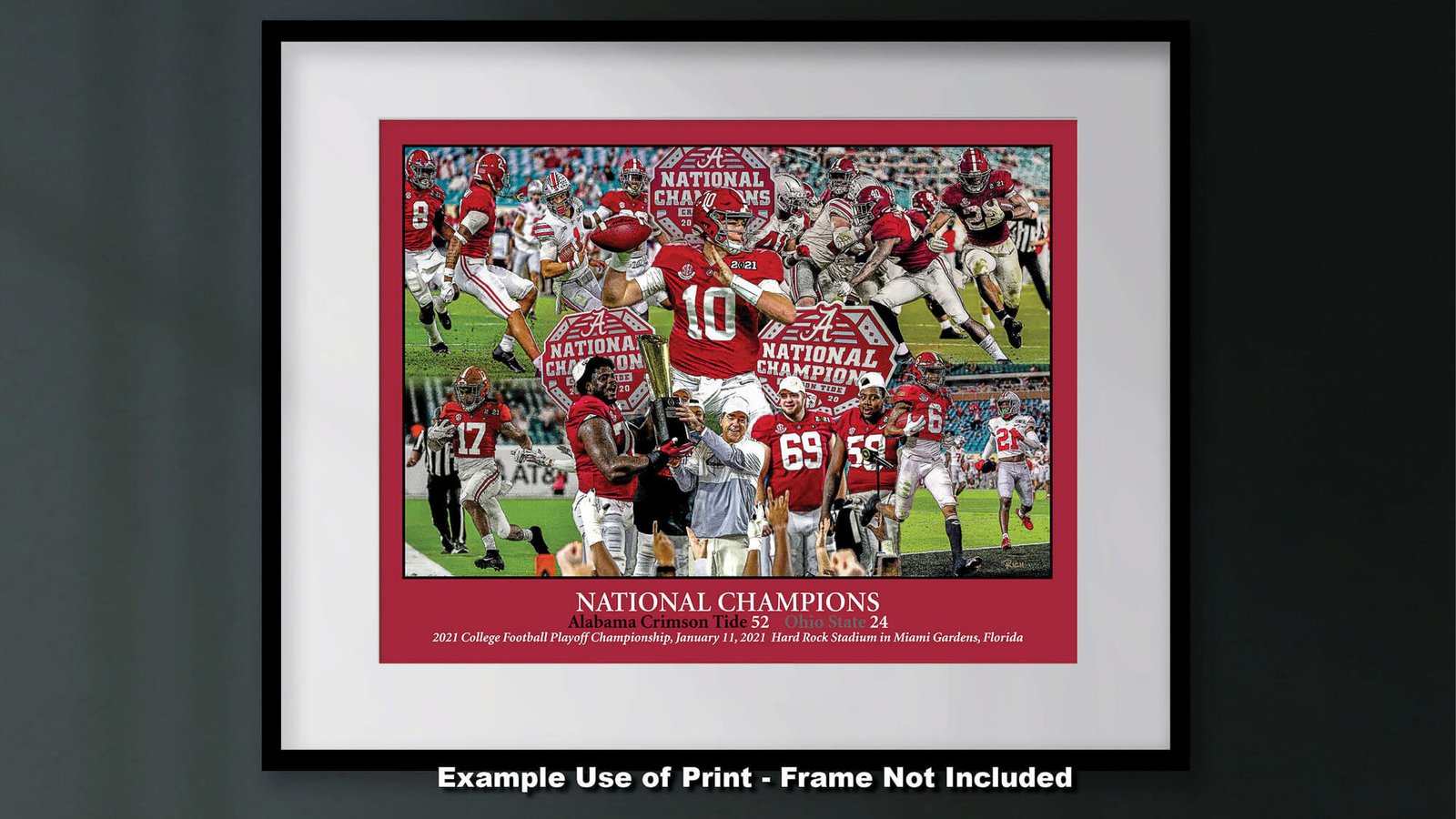 National Champions Alabama Crimson Tide Nick Saban wall art 2021 artwork NCAA College Football painting print canvas prints AlaTdeNC1wc5 8