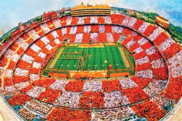 Neyland Stadium College NCAA painting print artwork pic tennessee vol tn volunteer football poster Checkerboard Stands TnNeyOW1MC1 1