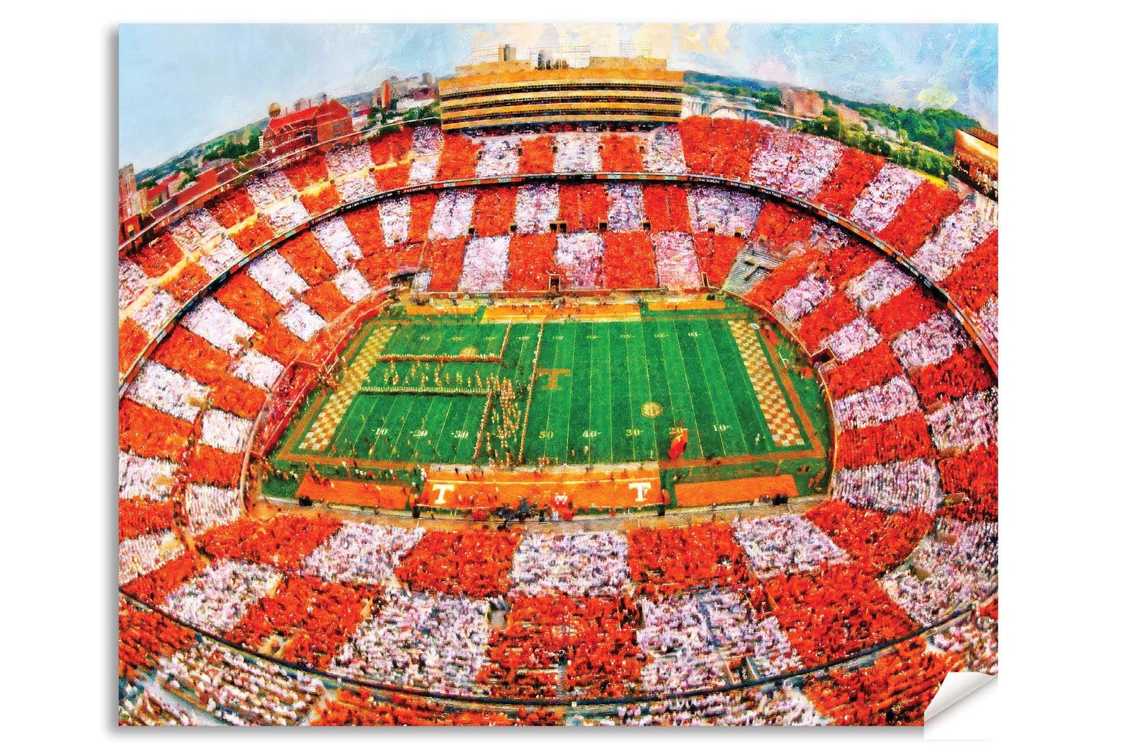 Neyland Stadium College NCAA painting print artwork pic tennessee vol tn volunteer football poster Checkerboard Stands TnNeyOW1MC1 31