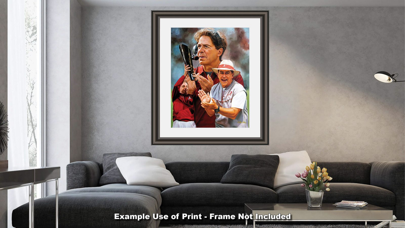 Nick Saban artwork painting print wall art Head Coach National Champions NCAA College Football Alabama Crimson Tide canvas prints AlaTdeSabn1AM3 10