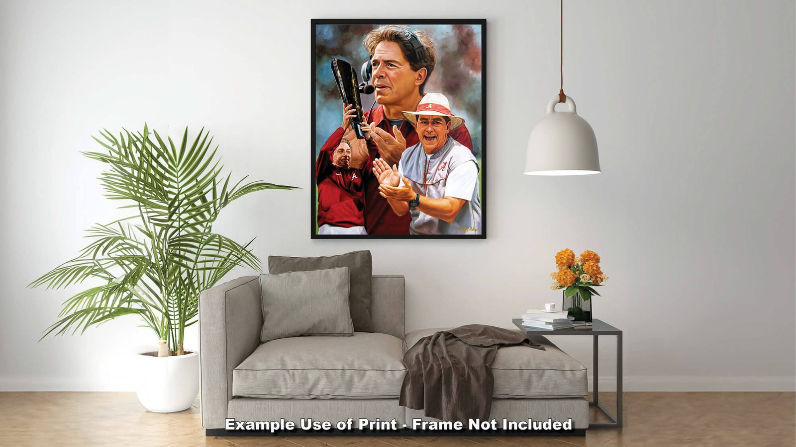 Nick Saban artwork painting print wall art Head Coach National Champions NCAA College Football Alabama Crimson Tide canvas prints AlaTdeSabn1AM3 15
