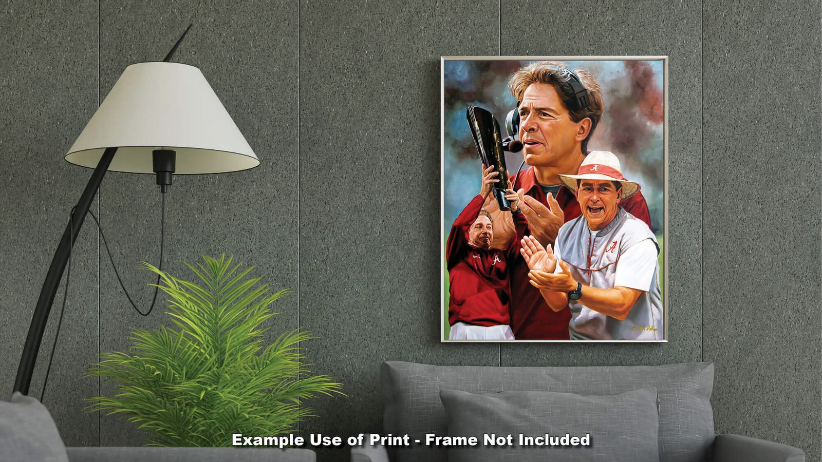 Nick Saban artwork painting print wall art Head Coach National Champions NCAA College Football Alabama Crimson Tide canvas prints AlaTdeSabn1AM3 17