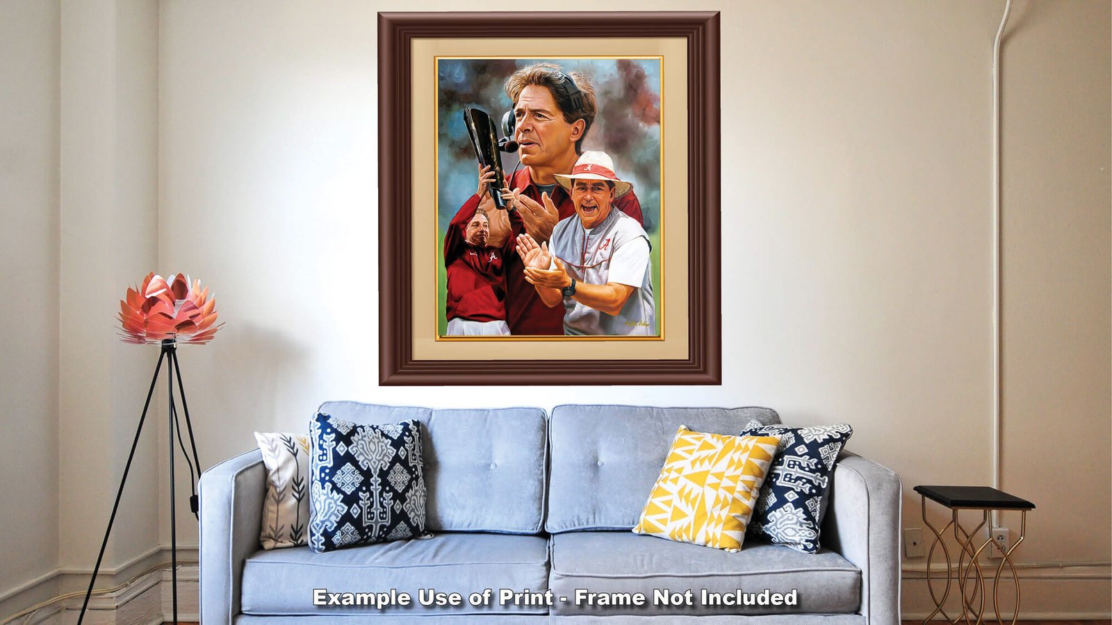Nick Saban artwork painting print wall art Head Coach National Champions NCAA College Football Alabama Crimson Tide canvas prints AlaTdeSabn1AM3 18