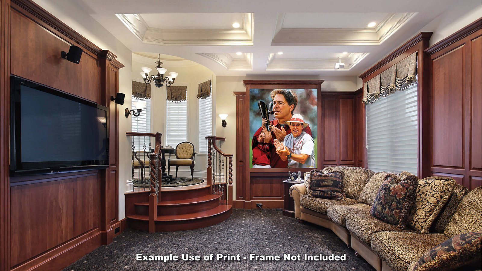 Nick Saban artwork painting print wall art Head Coach National Champions NCAA College Football Alabama Crimson Tide canvas prints AlaTdeSabn1AM3 23