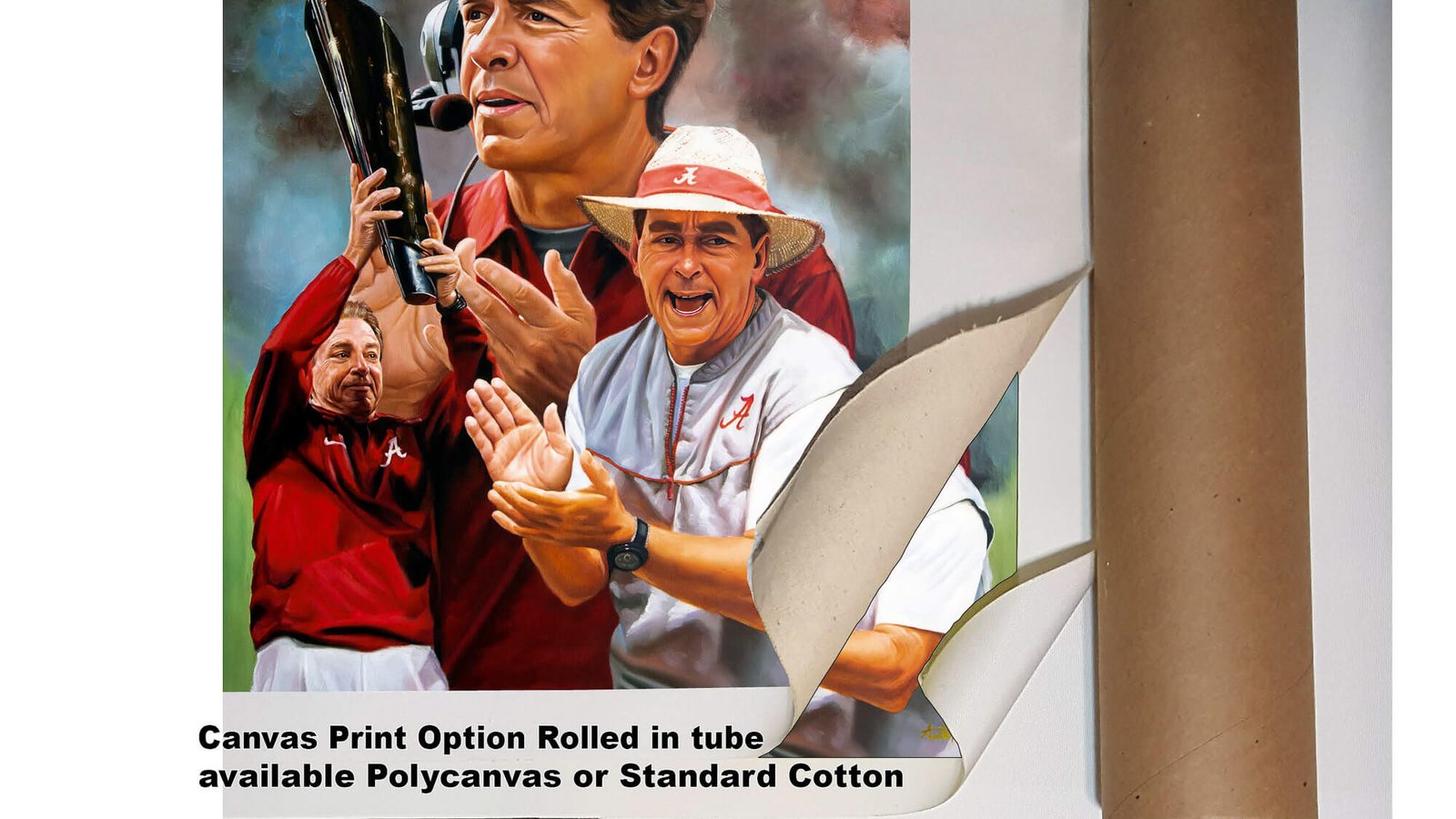 Nick Saban artwork painting print wall art Head Coach National Champions NCAA College Football Alabama Crimson Tide canvas prints AlaTdeSabn1AM3 5