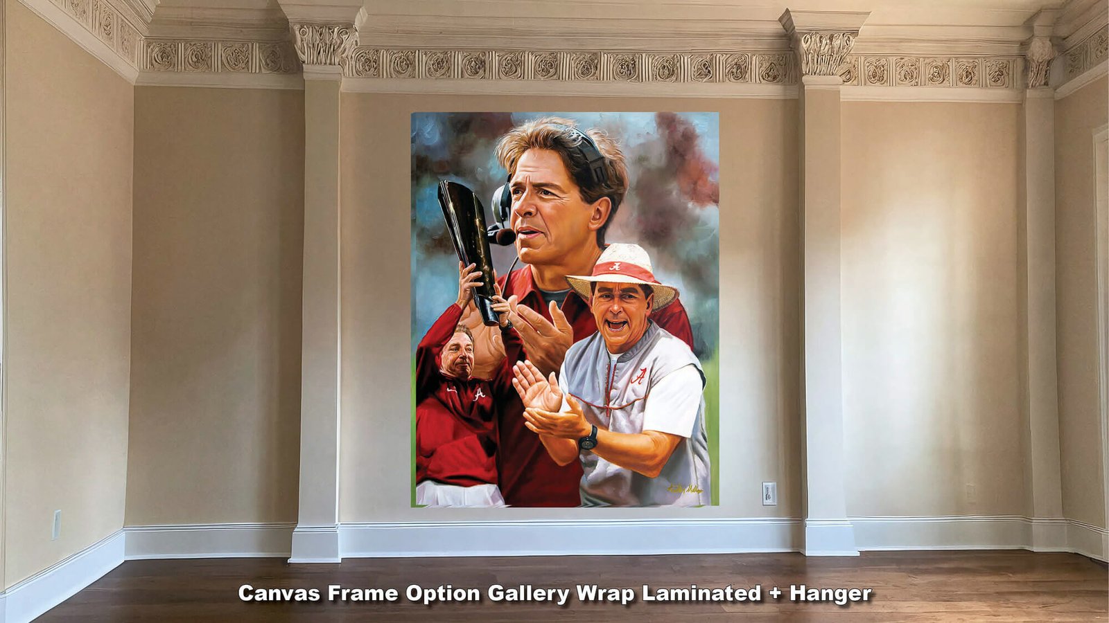 Nick Saban artwork painting print wall art Head Coach National Champions NCAA College Football Alabama Crimson Tide canvas prints AlaTdeSabn1AM3 9