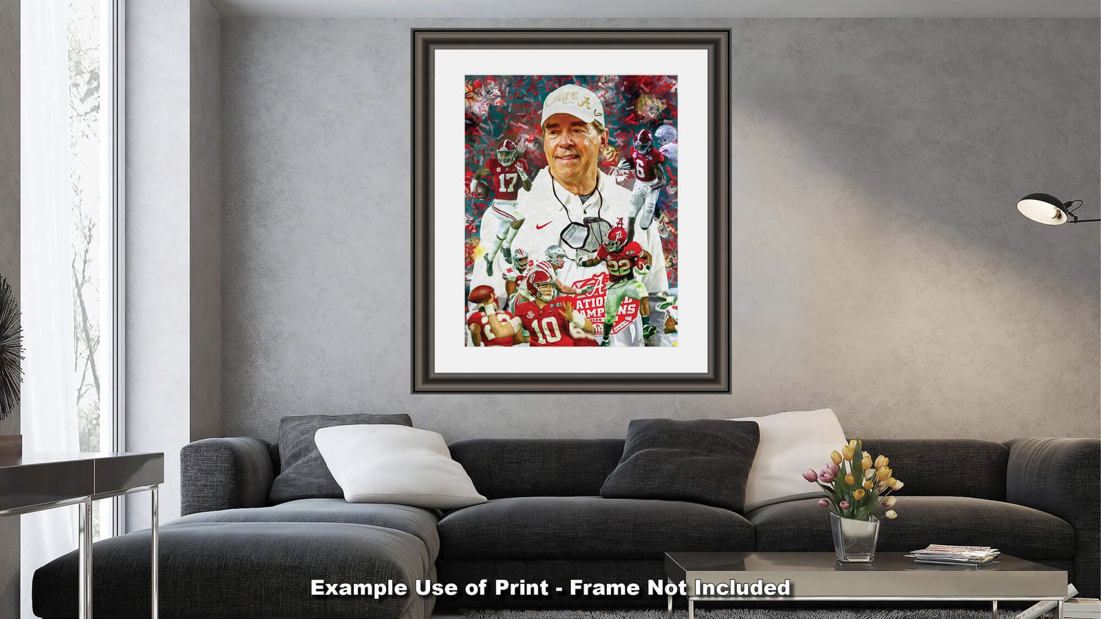 Nick Saban canvas prints National Champions wall art artwork Head Coach Alabama Crimson Tide painting print NCAA College Football AlaTdeNC2020AM3 10