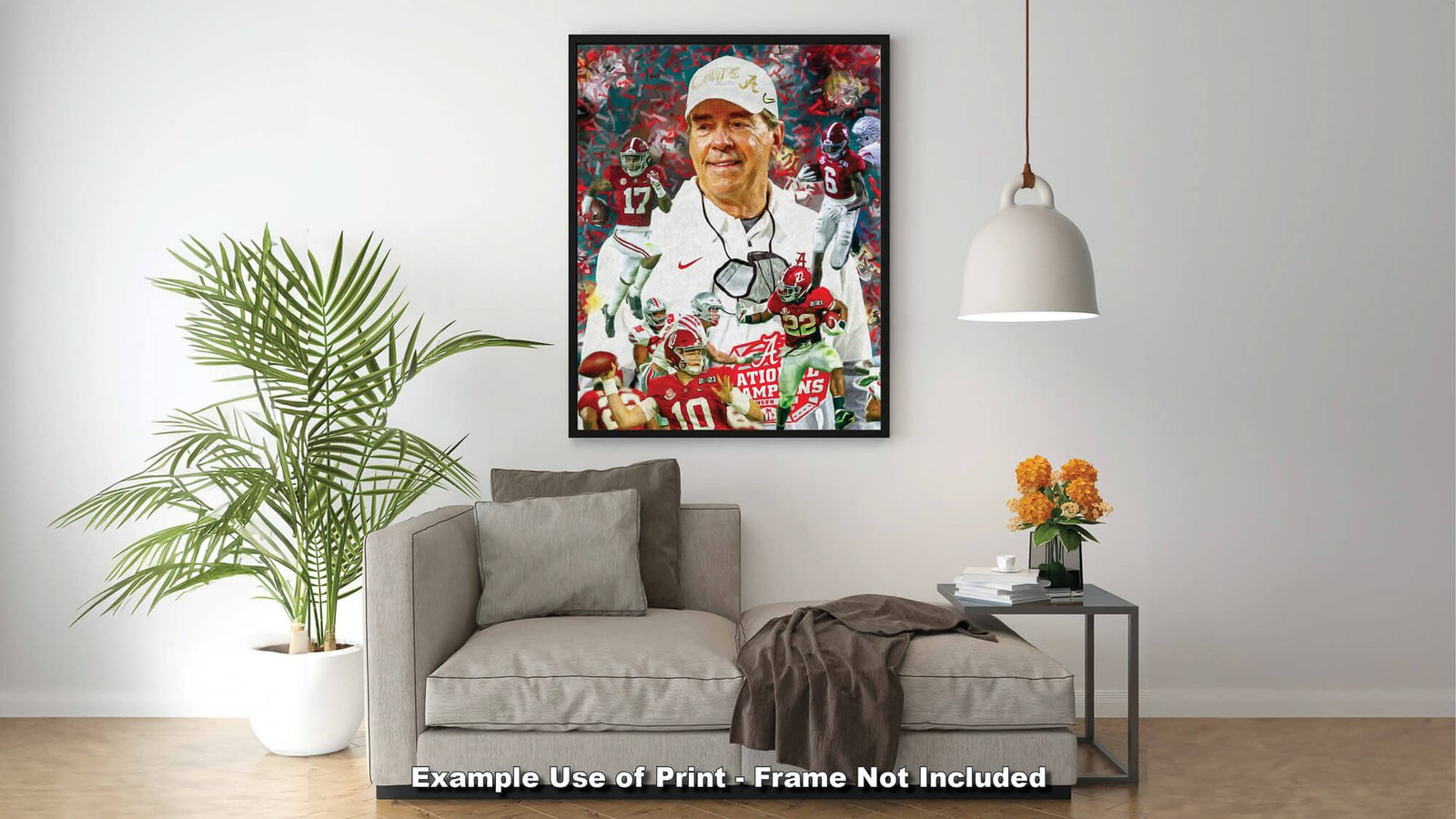 Nick Saban canvas prints National Champions wall art artwork Head Coach Alabama Crimson Tide painting print NCAA College Football AlaTdeNC2020AM3 15
