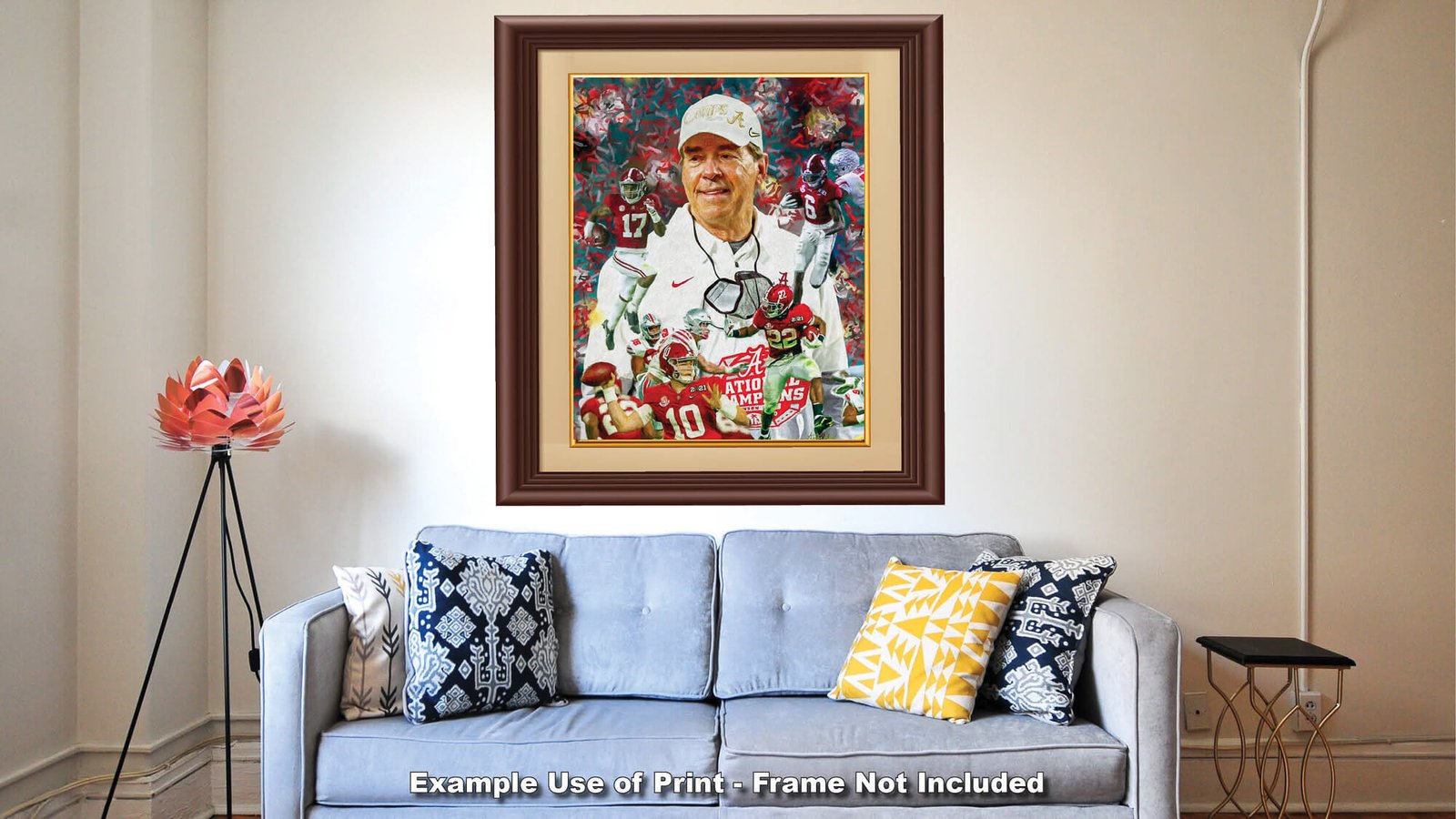 Nick Saban canvas prints National Champions wall art artwork Head Coach Alabama Crimson Tide painting print NCAA College Football AlaTdeNC2020AM3 18