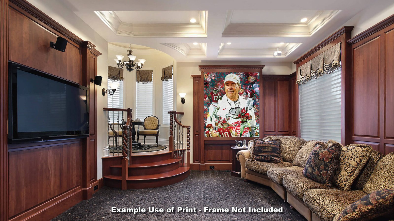 Nick Saban canvas prints National Champions wall art artwork Head Coach Alabama Crimson Tide painting print NCAA College Football AlaTdeNC2020AM3 23