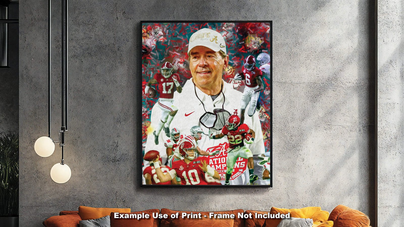 Nick Saban canvas prints National Champions wall art artwork Head Coach Alabama Crimson Tide painting print NCAA College Football AlaTdeNC2020AM3 7