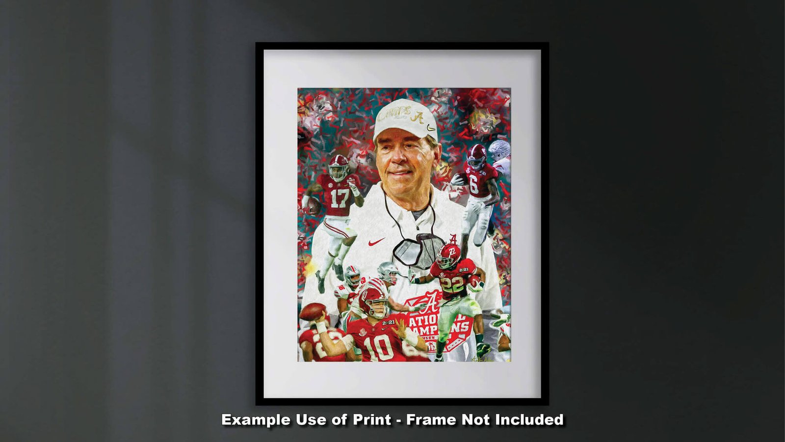 Nick Saban canvas prints National Champions wall art artwork Head Coach Alabama Crimson Tide painting print NCAA College Football AlaTdeNC2020AM3 8