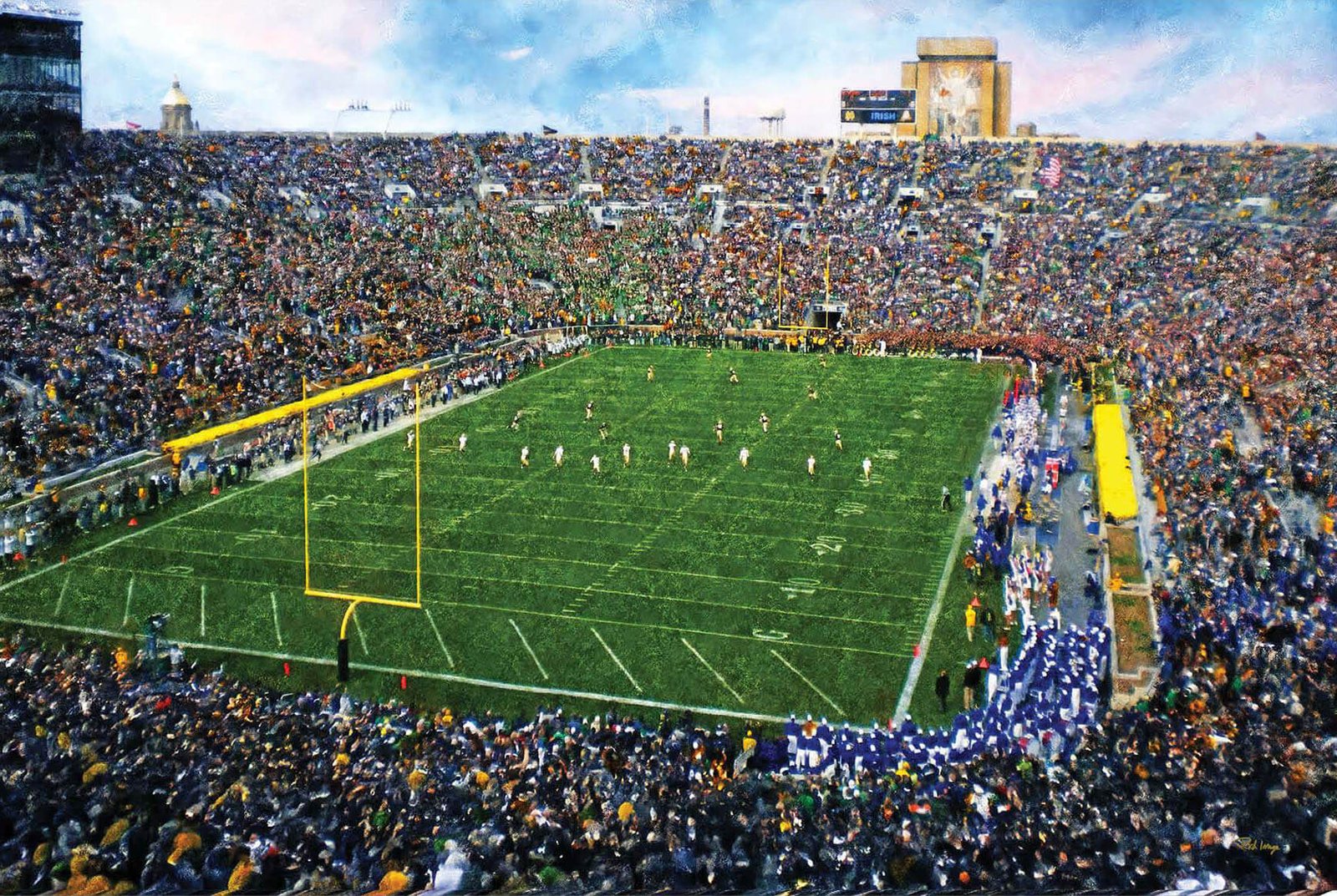 Notre Dame nd stadium painting print Touchdown Jesus football team Fighting Irish College NCAA Stadium artwork NtrDm1MC1 1