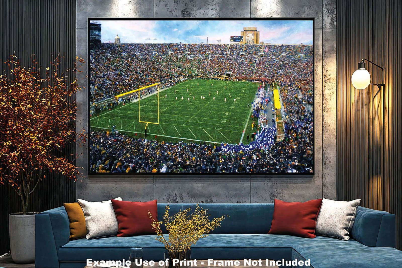 Notre Dame nd stadium painting print Touchdown Jesus football team Fighting Irish College NCAA Stadium artwork NtrDm1MC1 11