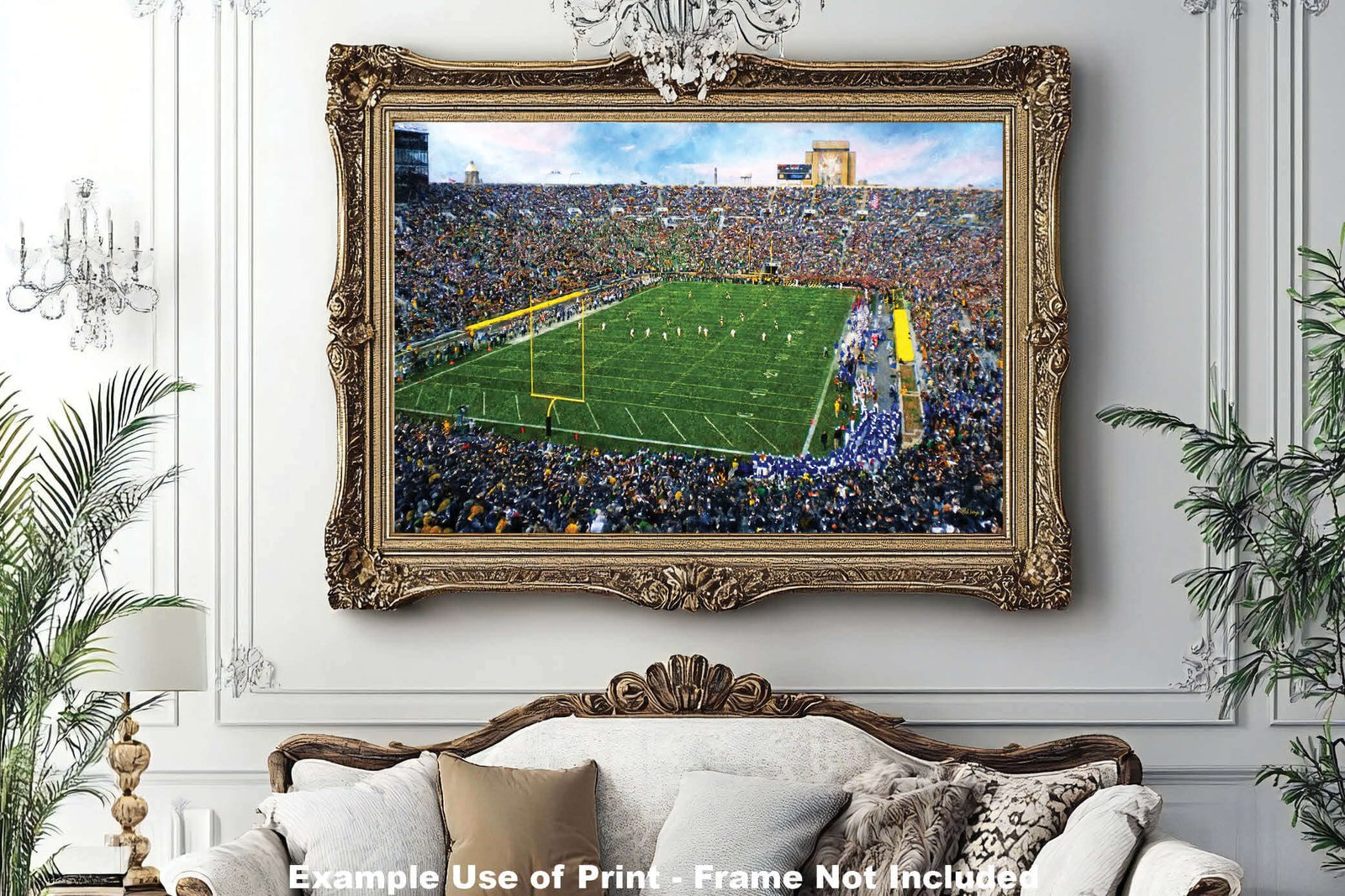 Notre Dame nd stadium painting print Touchdown Jesus football team Fighting Irish College NCAA Stadium artwork NtrDm1MC1 12