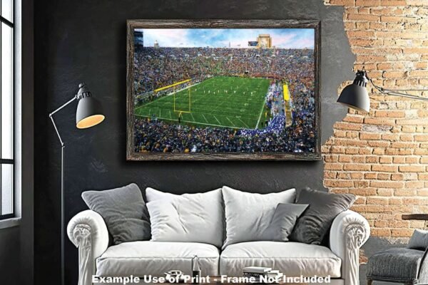 Notre Dame nd stadium painting print Touchdown Jesus football team Fighting Irish College NCAA Stadium artwork NtrDm1MC1 13