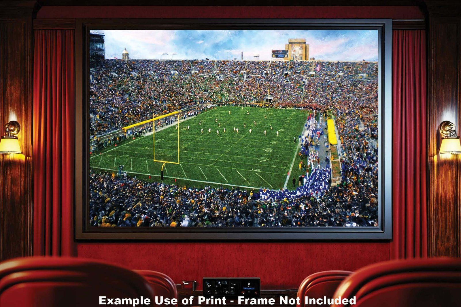 Notre Dame nd stadium painting print Touchdown Jesus football team Fighting Irish College NCAA Stadium artwork NtrDm1MC1 14