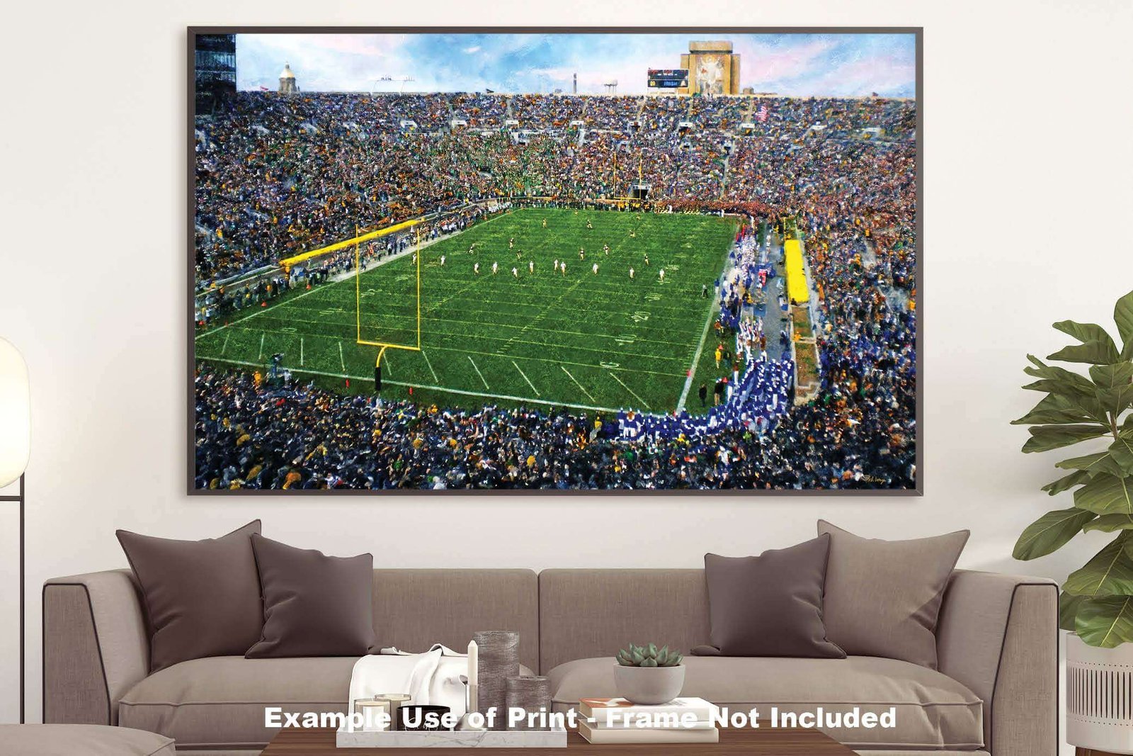 Notre Dame nd stadium painting print Touchdown Jesus football team Fighting Irish College NCAA Stadium artwork NtrDm1MC1 16